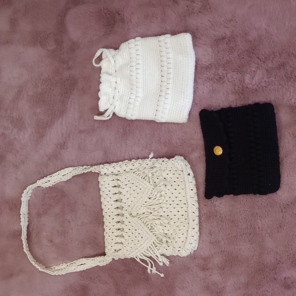 Vintage Macrame and crochet purses